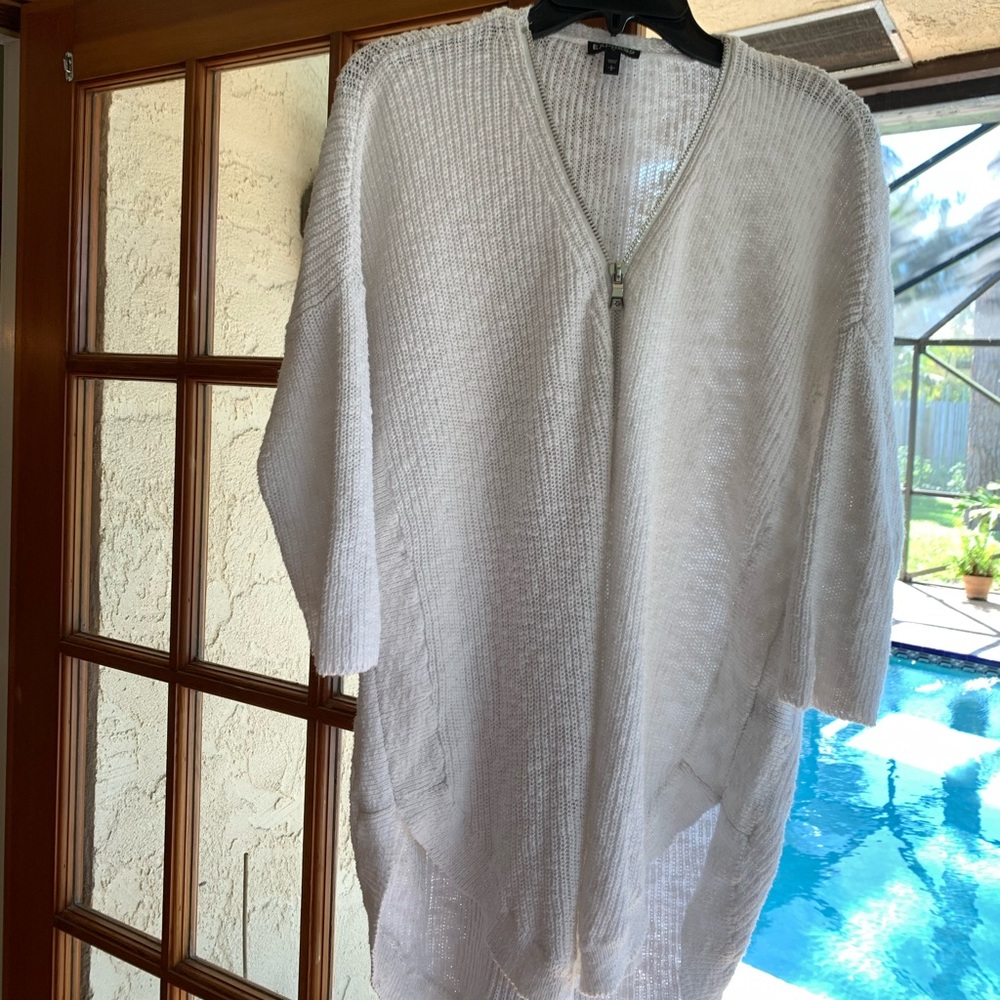Express Pullover Knit Sweater with silver zipper